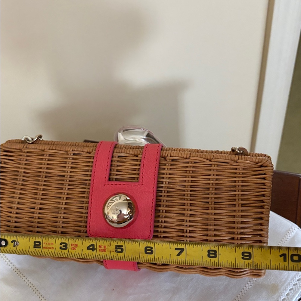 Kate Spade Chic Pink and Brown Woven Clutch - Picture 4 of 5
